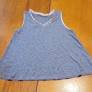 Hem & Thread Frayed Gray Tank Top
